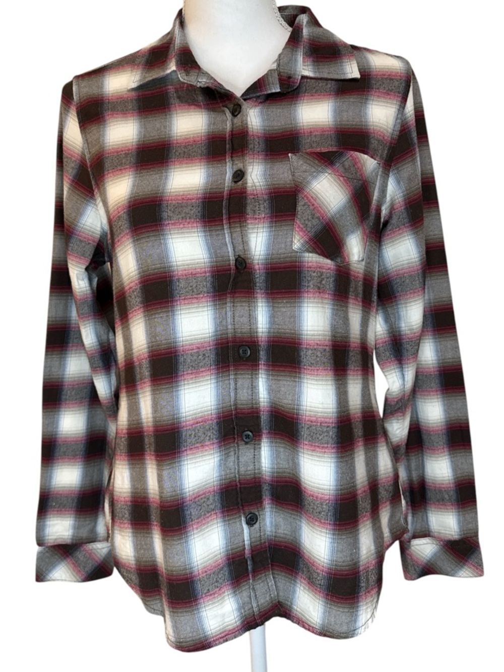 Pendleton 100% Cotton Button Up Multicolor Plaid Long Sleeve Size Small